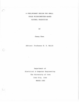 A Preliminary Design for Small Scale Microcomputer-based Alcohol Production